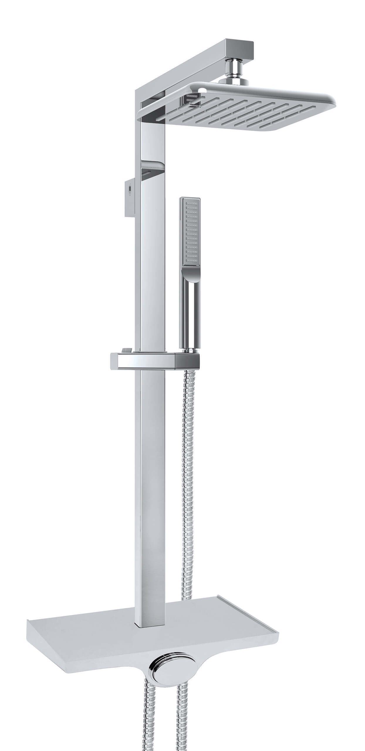 ערכת פינוק למקלחת אלומיניום 80 ס״מ כרום ניקל AQUILA PREMIUM