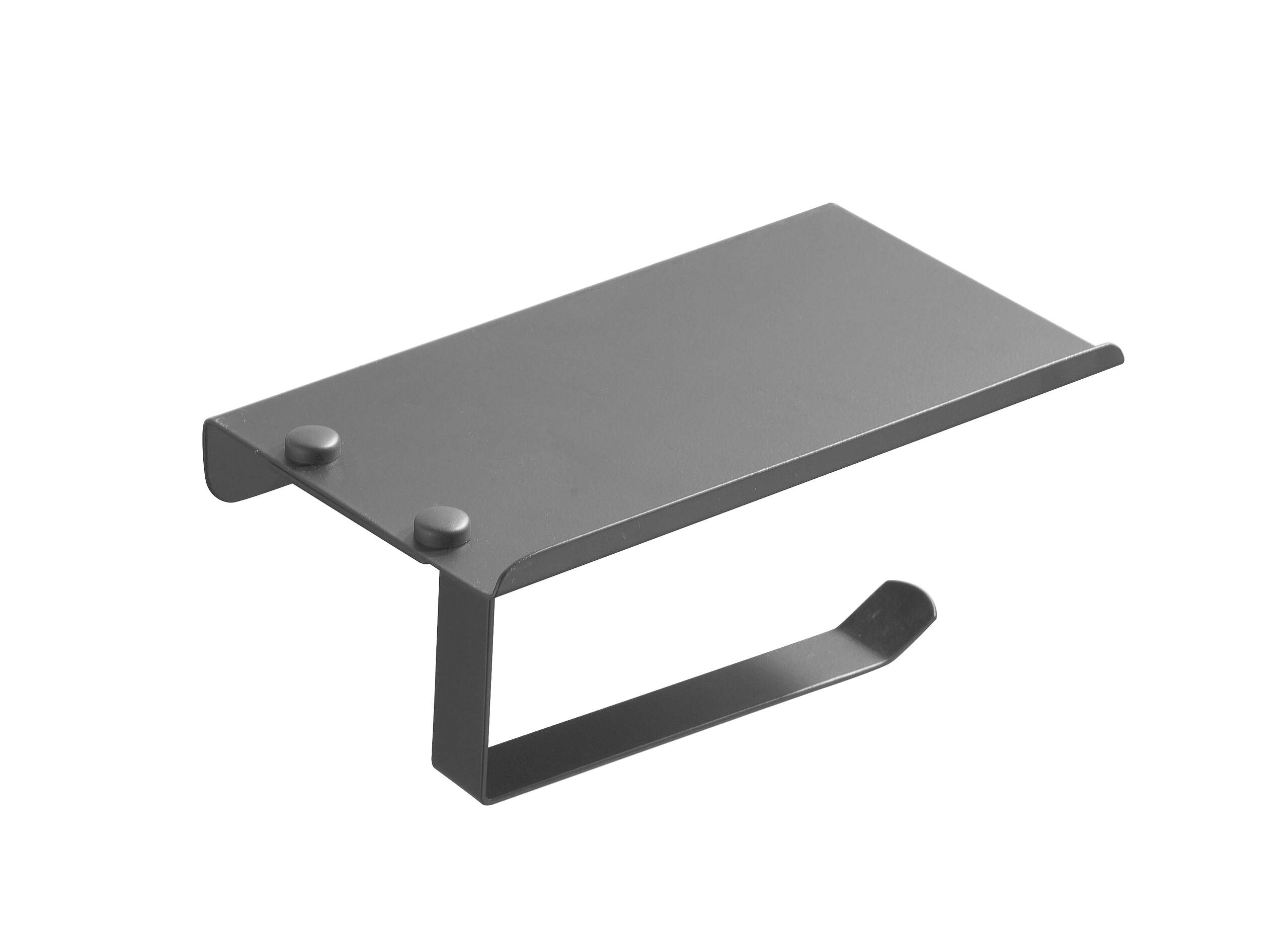 מחזיק נייר טואלט בהדבקה + מדף Set & Stick אפור מטאלי